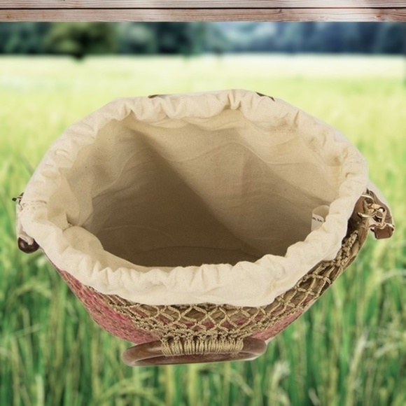 NANETTE LEPORE Clementine Handmade Striped Woven Jute Wood-Handle Bucket Bag - Picture 3 of 14